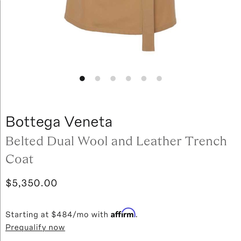 BOTTEGA VENETA NWT Leather and Wool Trench. - Picture 5 of 13
